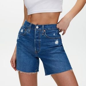 Levi's Premium 501 denim shorts mid thigh